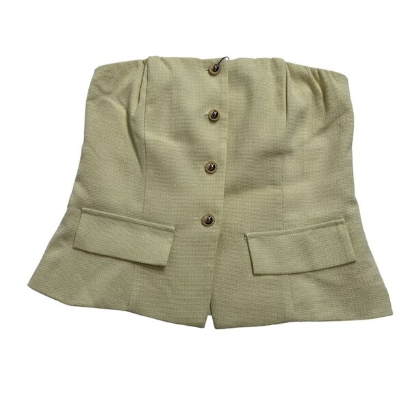 More To Come Karsi Strapless Top in Baby Yellow - Picture 1 of 5